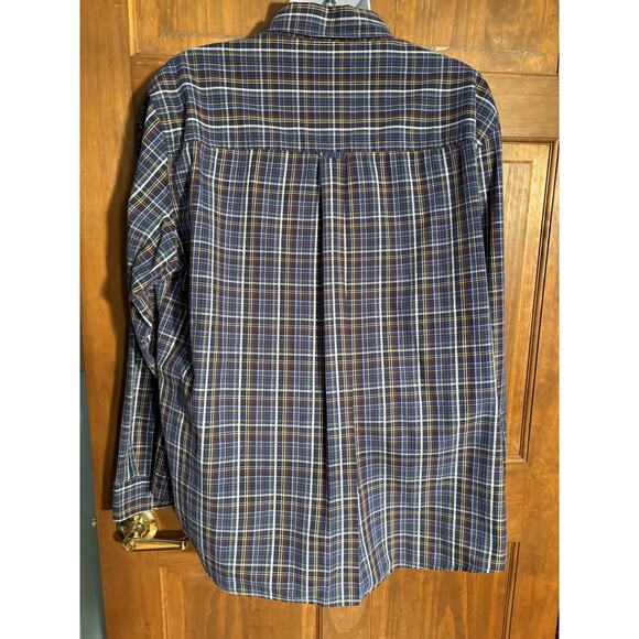Chaps Shirt Men's 2XLT Long Sleeve Button Down Stretch Easy Care Blue Plaid - Picture 6 of 16